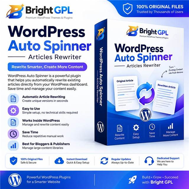WordPress Auto Spinner Articles Rewriter plugin by Bright GPL